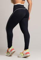 Calça Legging Cós de Vira Cintura Alta Feminina Poliamida Pistache - MVB MODAS