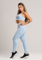 Calça Legging com Elástico Cintura Alta Feminina Poliamida Preto - MVB MODAS