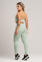 Calça Legging com Elástico Cintura Alta Feminina Poliamida Preto - MVB MODAS