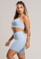 Short Bolsos Cintura Alta Feminina Poliamida Preto - MVB MODAS