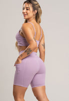 Short Bolsos Cintura Alta Feminina Poliamida Preto - MVB MODAS