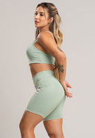 Short Bolsos Cintura Alta Feminina Poliamida Preto - MVB MODAS