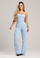 Macacão Fitness Flare Alcinha Poliamida Mousse - MVB MODAS