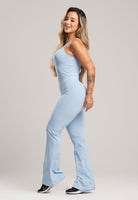 Macacão Fitness Flare Alcinha Poliamida Mousse - MVB MODAS