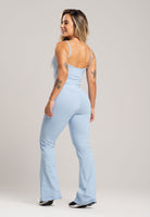 Macacão Fitness Flare Alcinha Poliamida Mousse - MVB MODAS