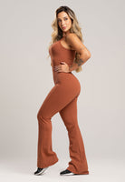 Macacão Fitness Flare Alcinha Poliamida Mousse - MVB MODAS