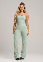 Macacão Fitness Flare Alcinha Poliamida Mousse - MVB MODAS