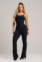 Macacão Fitness Flare Alcinha Poliamida Mousse - MVB MODAS