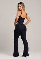 Macacão Fitness Flare Alcinha Poliamida Mousse - MVB MODAS