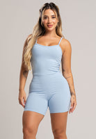 Macaquinho Fitness Alcinha Costas Nua Poliamida Preto - MVB MODAS