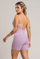 Macaquinho Fitness Alcinha Costas Nua Poliamida Preto - MVB MODAS