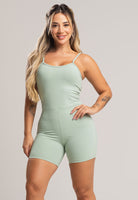 Macaquinho Fitness Alcinha Costas Nua Poliamida Preto - MVB MODAS