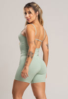 Macaquinho Fitness Alcinha Costas Nua Poliamida Preto - MVB MODAS