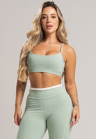 Top Alcinha Costas Nua Poliamida Pistache - MVB MODAS