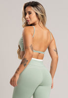 Top Alcinha Costas Nua Poliamida Pistache - MVB MODAS