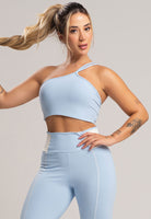 Top Cropped Duplo Alcinha Poliamida Preto - MVB MODAS