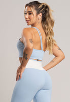 Top Cropped Duplo Alcinha Poliamida Preto - MVB MODAS