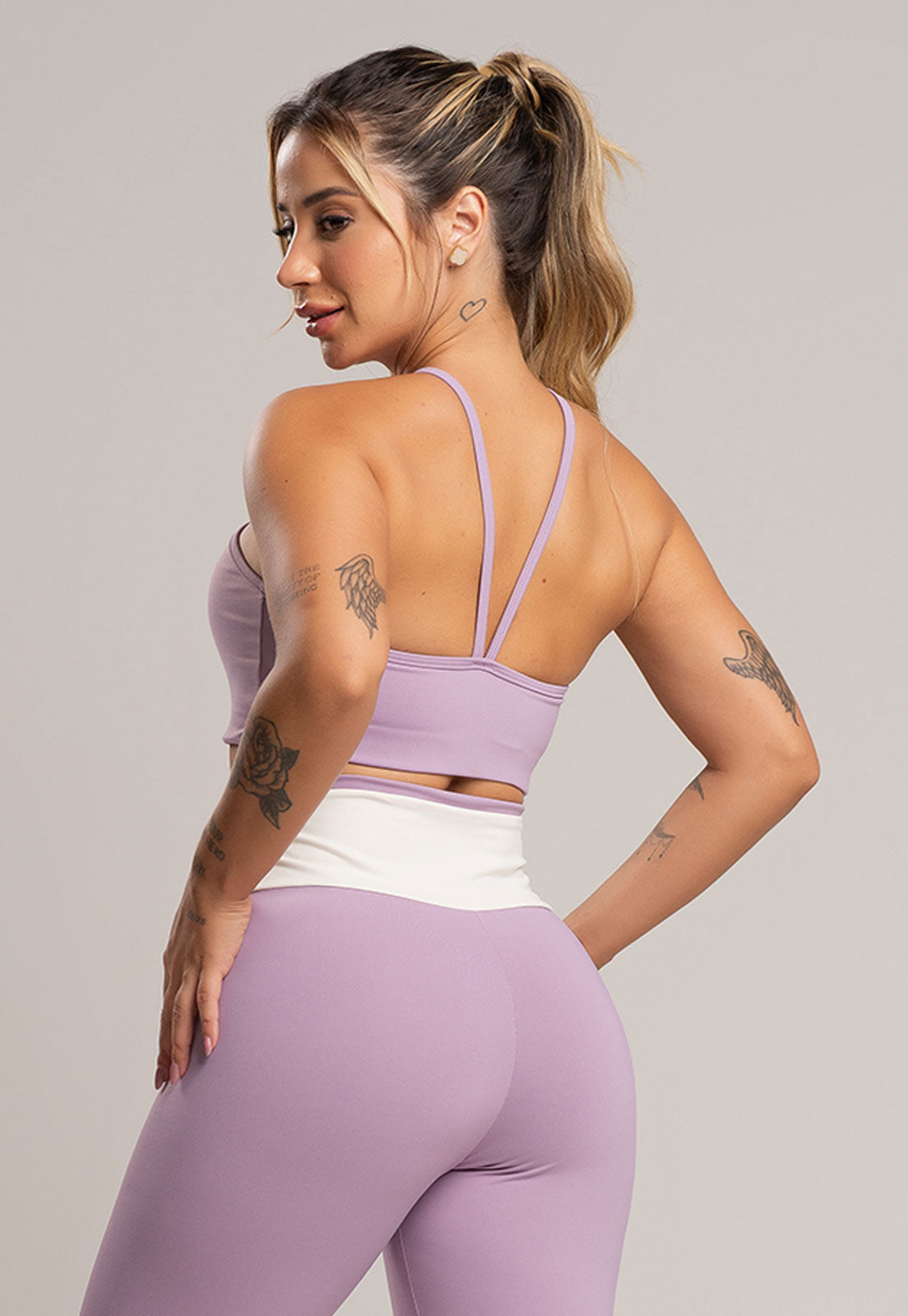 Top Cropped Duplo Alcinha Poliamida Preto - MVB MODAS