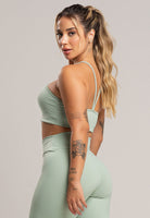 Top Cropped Duplo Alcinha Poliamida Preto - MVB MODAS