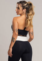 Top Cropped Duplo Alcinha Poliamida Preto - MVB MODAS