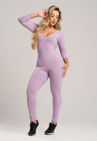 Macacão Fitness Manga 3/4 Costa Fechada Poliamida Mousse - MVB MODAS