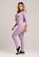 Macacão Fitness Manga 3/4 Costa Fechada Poliamida Mousse - MVB MODAS