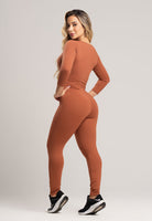 Macacão Fitness Manga 3/4 Costa Fechada Poliamida Mousse - MVB MODAS