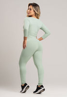 Macacão Fitness Manga 3/4 Costa Fechada Poliamida Mousse - MVB MODAS