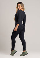 Macacão Fitness Manga 3/4 Costa Fechada Poliamida Mousse - MVB MODAS