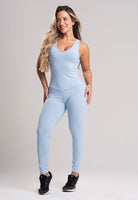 Macacão Fitness Longo Costa Nua Poliamida Preto - MVB MODAS