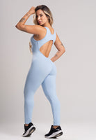 Macacão Fitness Longo Costa Nua Poliamida Preto - MVB MODAS