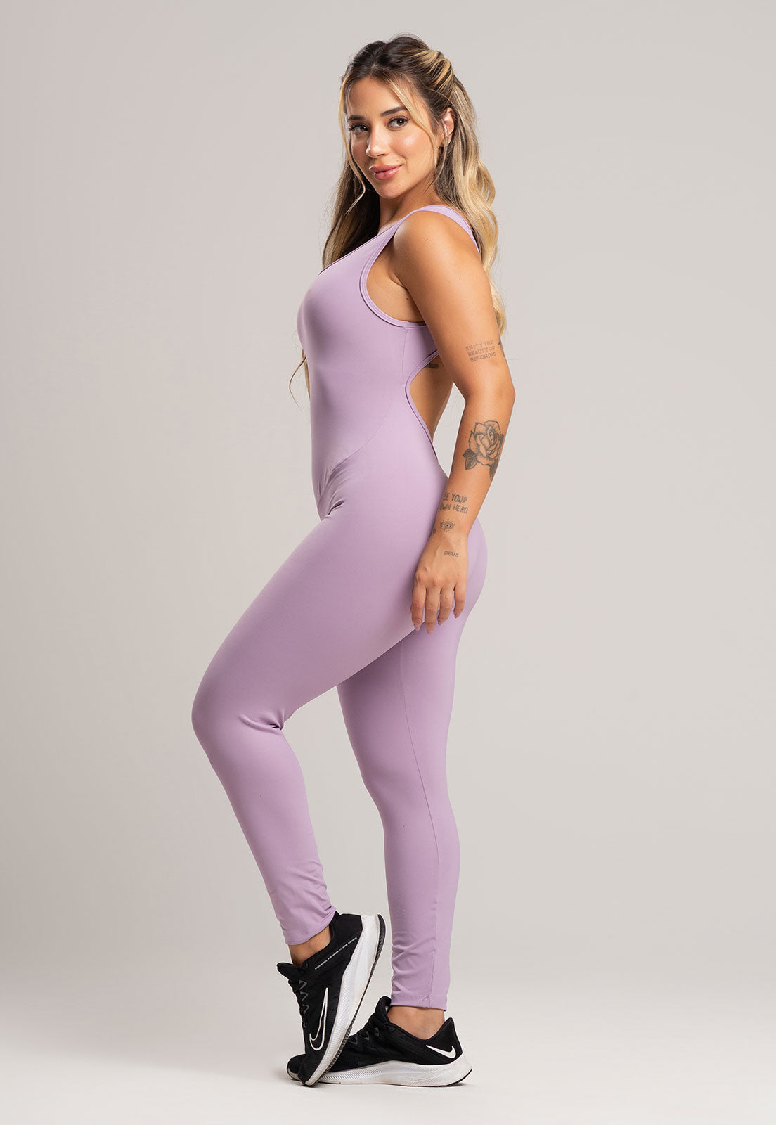 Macacão Fitness Longo Costa Nua Poliamida Preto - MVB MODAS