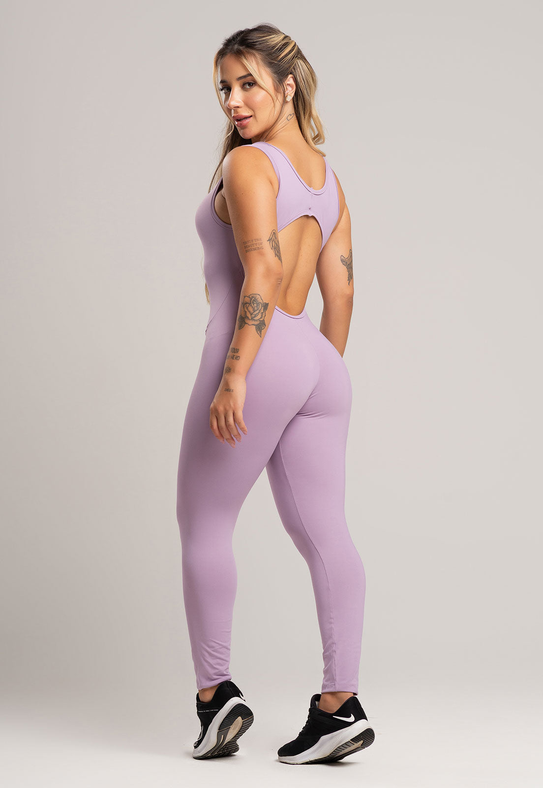 Macacão Fitness Longo Costa Nua Poliamida Preto - MVB MODAS