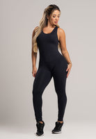 Macacão Fitness Longo Costa Nua Poliamida Preto - MVB MODAS