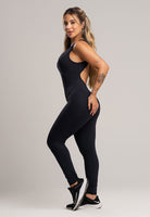 Macacão Fitness Longo Costa Nua Poliamida Preto - MVB MODAS