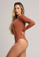 Body Manga Longa Costa Fechada Poliamida Pistache - MVB MODAS