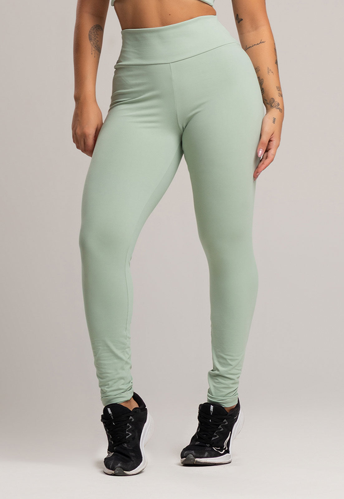 Calça Legging Cintura Alta Poliamida Pistache - MVB MODAS