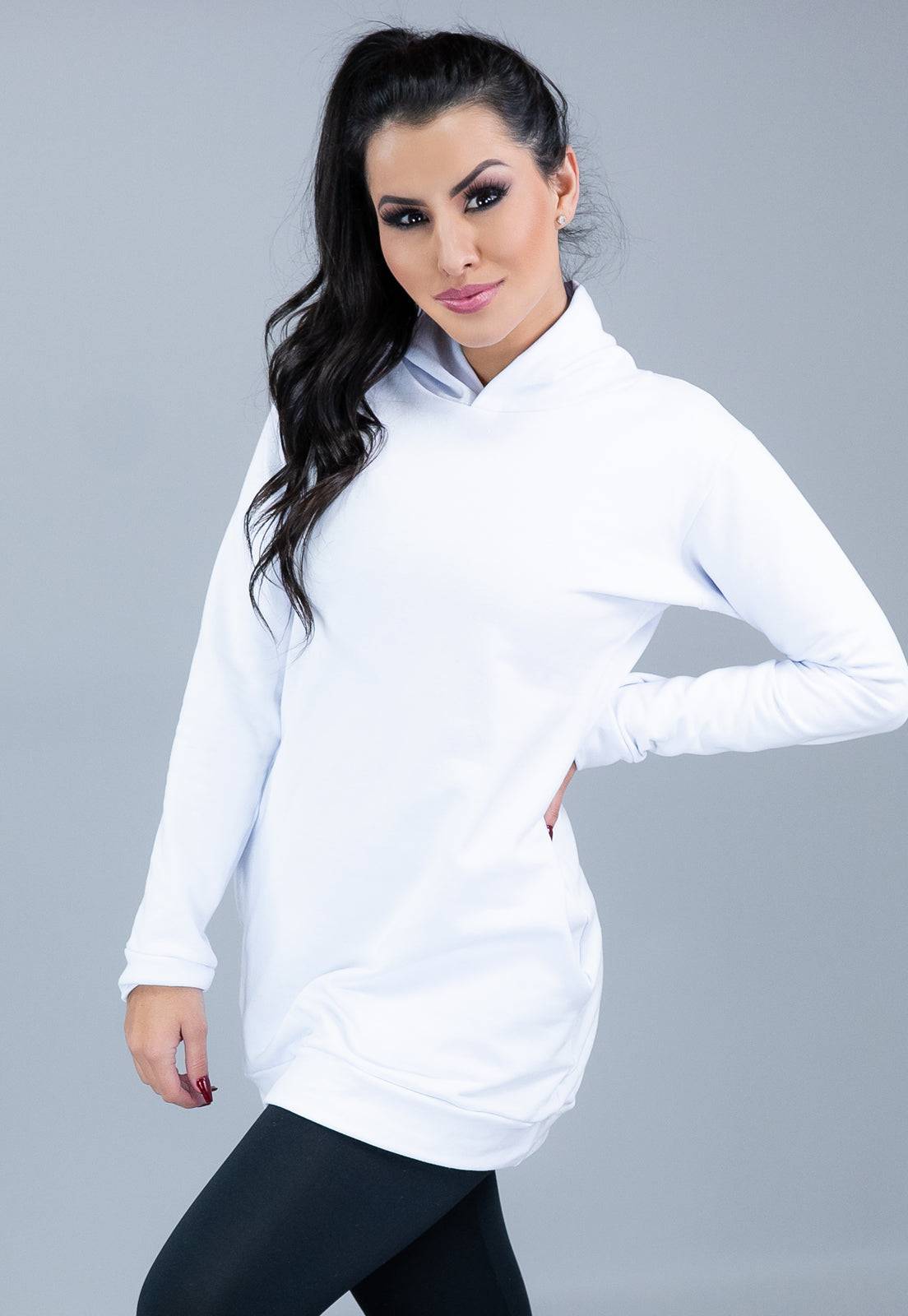 Casaco Moletom Flanelado Feminino Preto - MVB MODAS