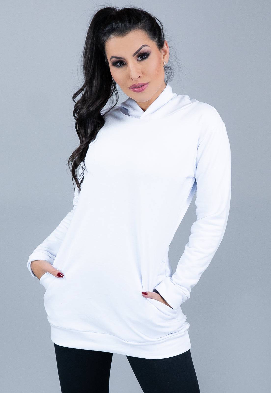 Casaco Moletom Flanelado Feminino Preto - MVB MODAS