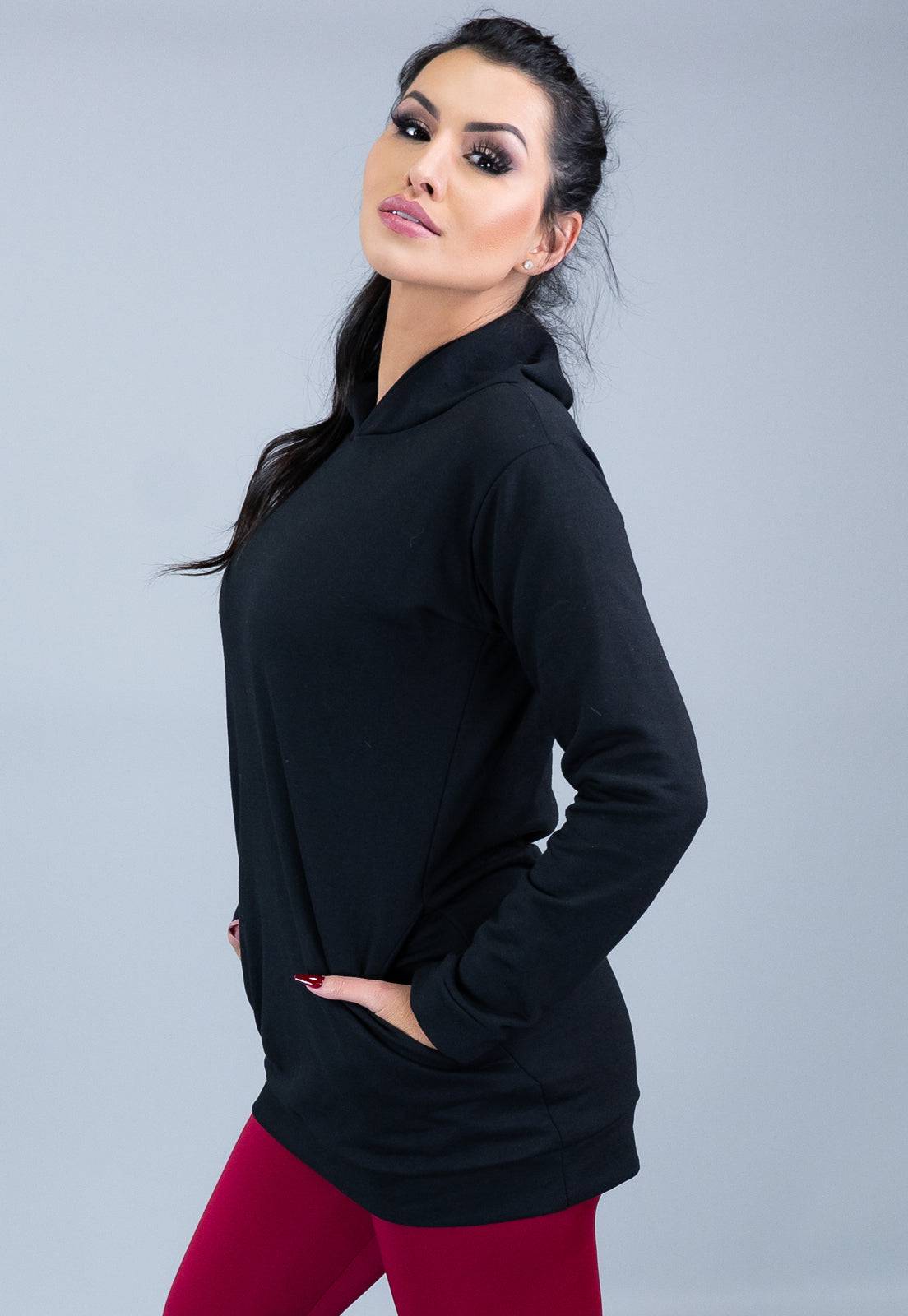 Casaco Moletom Flanelado Feminino Vermelho - MVB MODAS