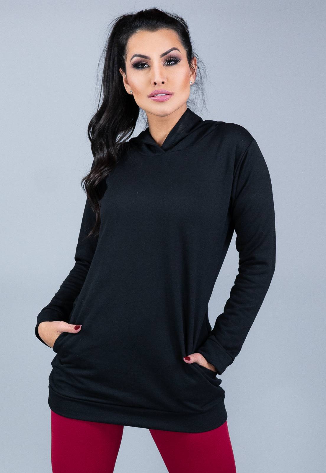 Casaco Moletom Flanelado Feminino Vermelho - MVB MODAS