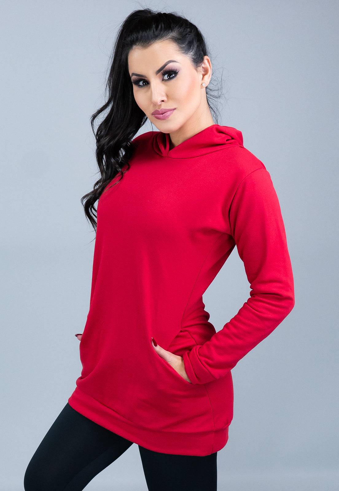 Casaco Moletom Flanelado Feminino Azul - MVB MODAS