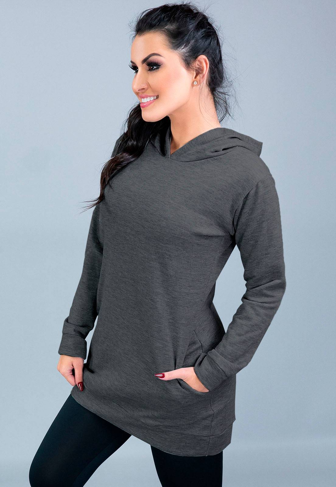 Casaco Moletom Flanelado Feminino Vermelho - MVB MODAS