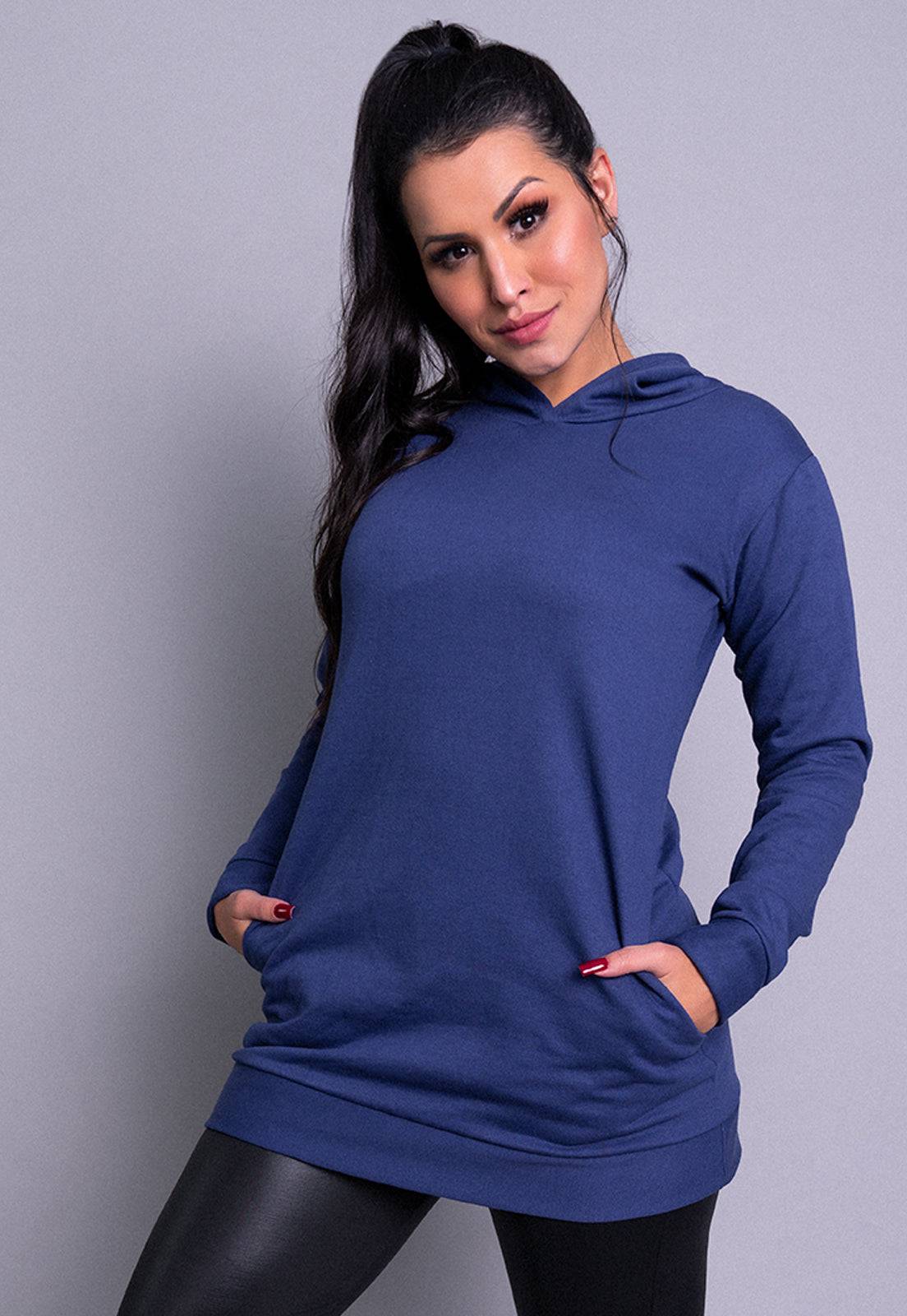 Casaco Moletom Flanelado Feminino Cinza - MVB MODAS