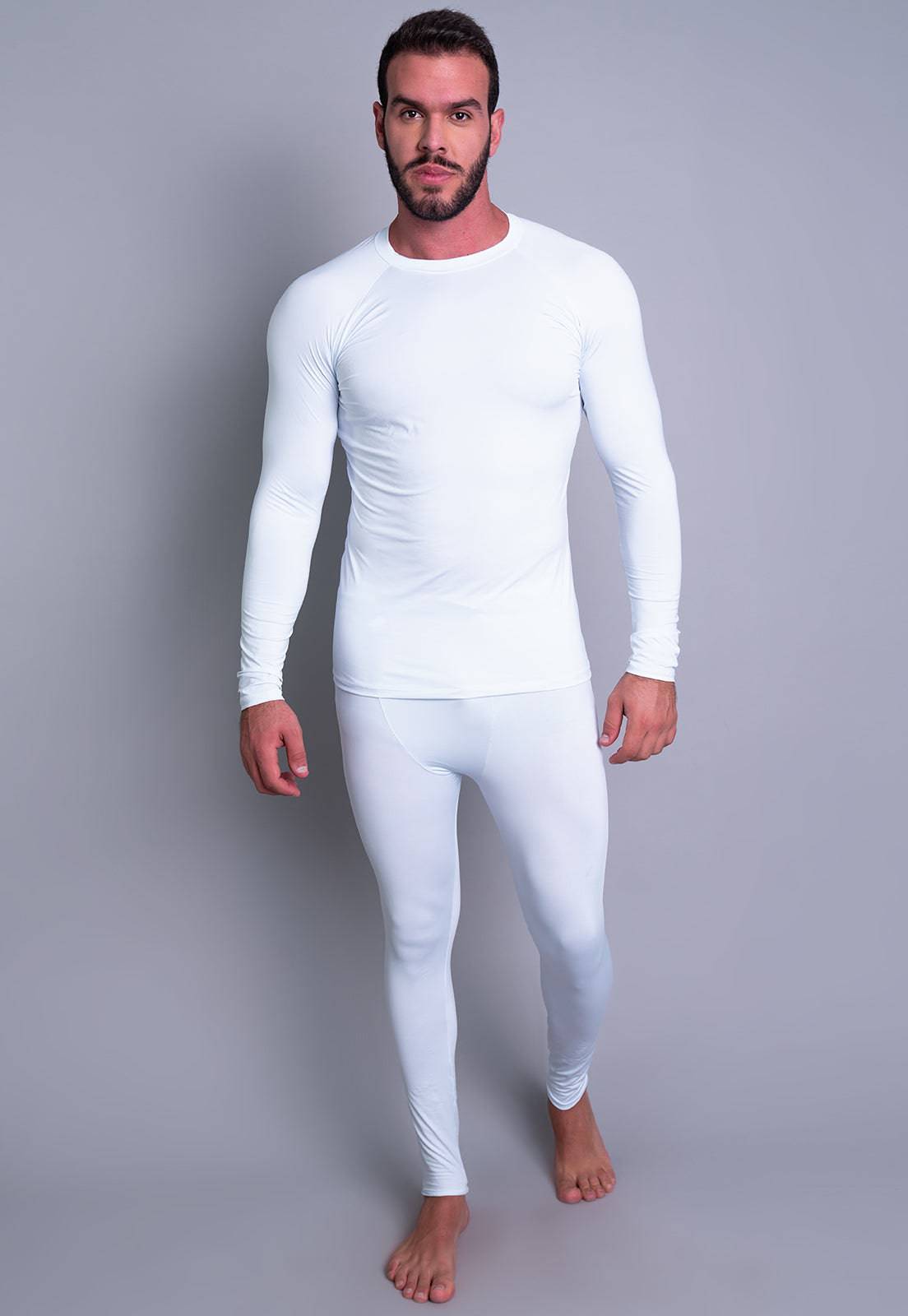 Conjunto Masculino Segunda Pele Térmica Proteção Uv 50+ Cinza - MVB MODAS