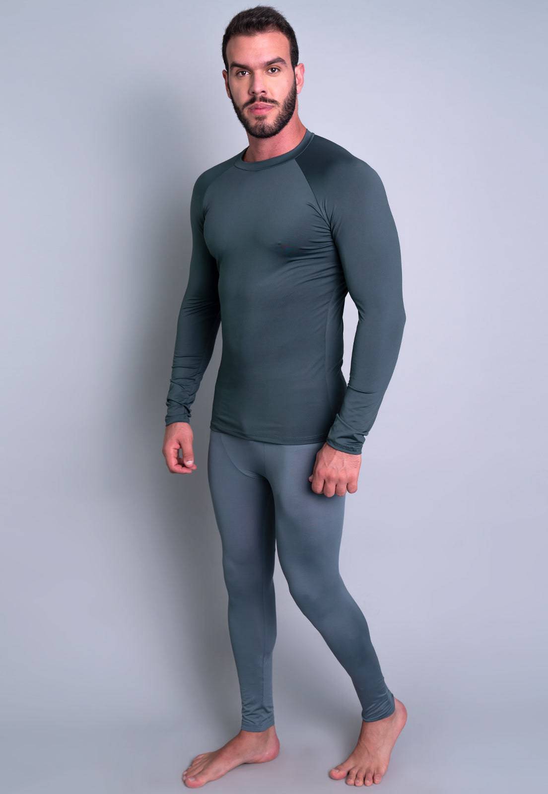 Conjunto Masculino Segunda Pele Térmica Proteção Uv 50+ Preto - MVB MODAS