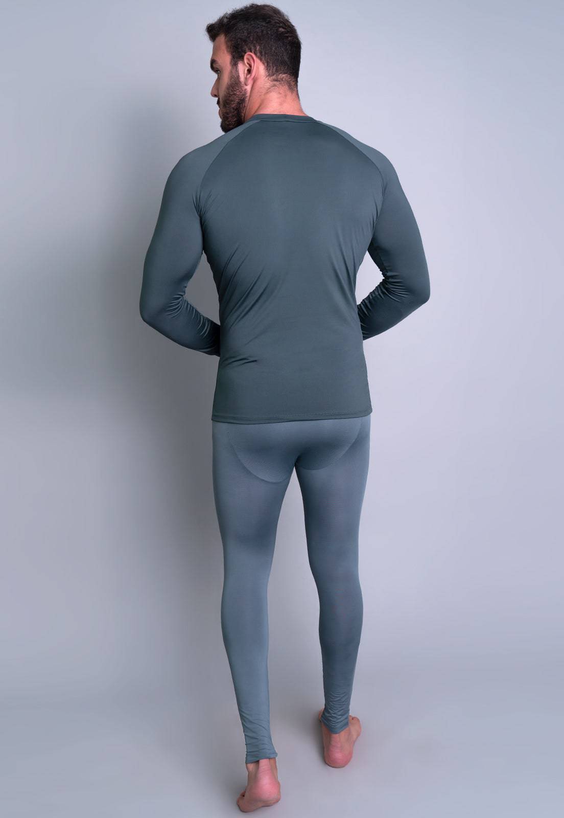 Conjunto Masculino Segunda Pele Térmica Proteção Uv 50+ Azul - MVB MODAS