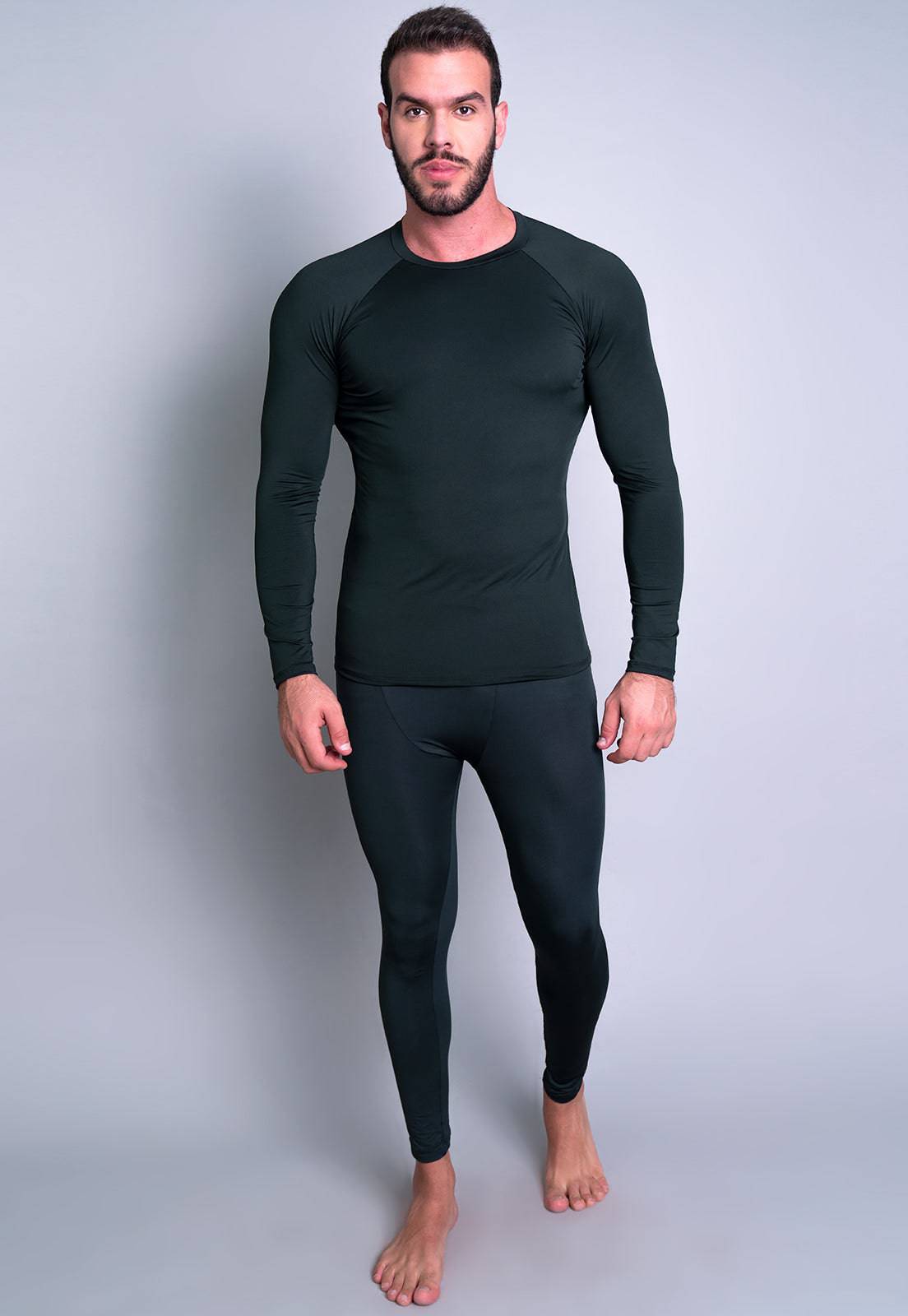 Conjunto Masculino Segunda Pele Térmica Proteção Uv 50+ Branco - MVB MODAS