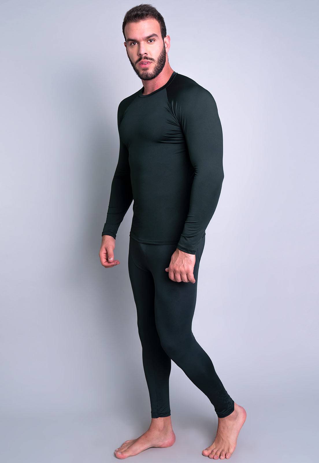 Conjunto Masculino Segunda Pele Térmica Proteção Uv 50+ Azul - MVB MODAS