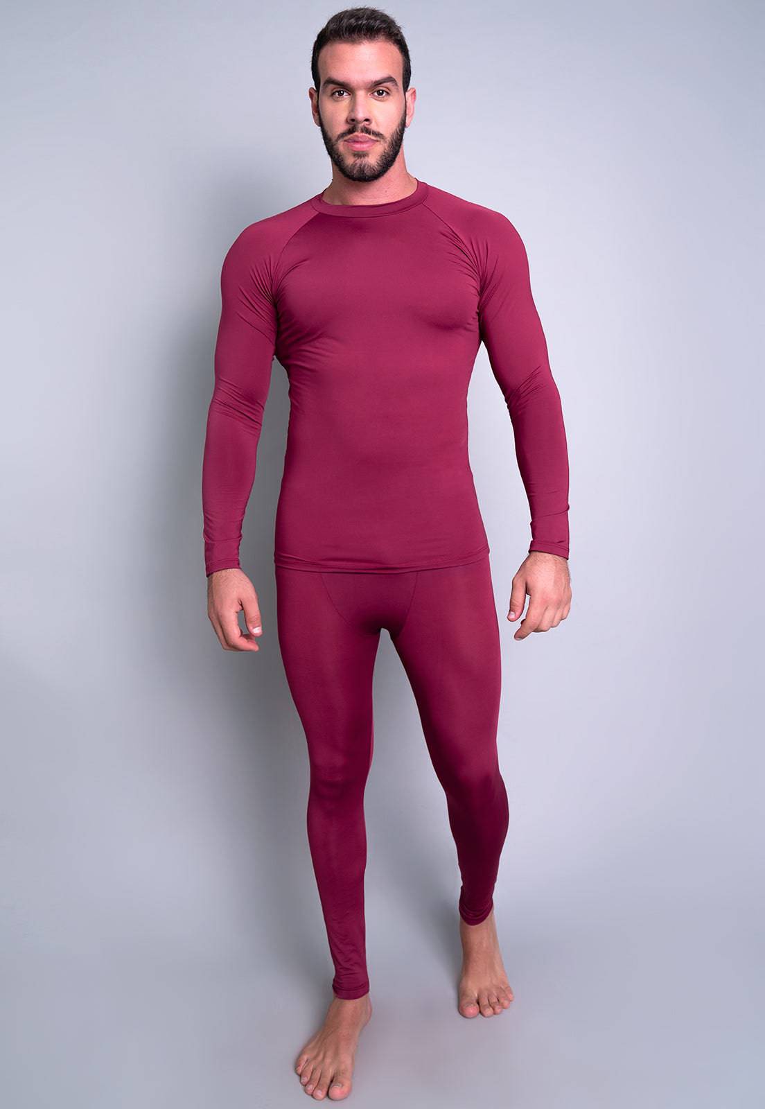 Conjunto Masculino Segunda Pele Térmica Proteção Uv 50+ Branco - MVB MODAS